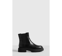 boohoo Women's Wide Fit Double Panel Chelsea Boots in Black | Size: 4