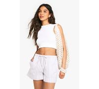 boohoo Women's Wide Stripe Woven Flippy Shorts in Lilac | Size: 6