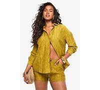 boohoo Women's Woven Crinkle Flippy Shorts in Olive | Size: 6