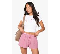 boohoo Women's Woven Flippy Gingham Short in Red | Size: 6