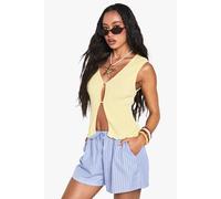 boohoo Women's Woven Flippy Stripe Short in Blue | Size: 6