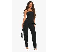 boohoo Women's Woven Structured Co-Ord Trouser in Black | Size: 12