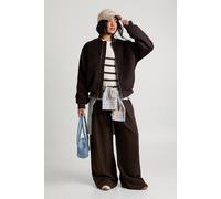 Boohoo Wool Look Bomber Jacket In Chocolate chocolate 12