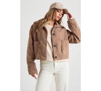 Boohoo Wool Look Collared Button Up Pocket Detail Jacket In Camel camel 10