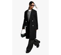 Boohoo Woven Oversized Longline Shoulder Padded Blazer In Black black 8