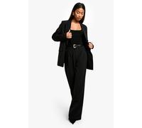 Boohoo Woven Tailored Pleated Trousers In Black black 8