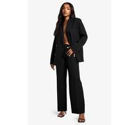Boohoo Woven Tailored Slim Straight Leg Trouser In Black black 14