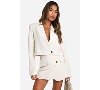 Boohoo Wrap Front Micro Mini Skirt In Ecru ecru 10