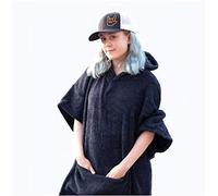 booicore Outdoor Changing Towel Robe Poncho with Hood for Swimming Surfing Biking Beach DEATH METAL BLACK