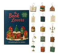 Book Advent Christmas Calendar, 24 Days Acrylic Book Themed 2D Pendant Calendar Christmas Collectible Pendant,24 Bookish gift for Readers Lovers