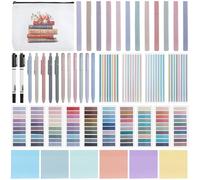 Book Annotation Kit, Complete Book Note Set, Book Lover Gift, Study Book, 2640 Sticky Tabs, 300 Sticky Memo Notes, 11 Gel Ink Pens, 12 Highlighter Marker, 2 Black Markers Set