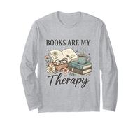 Book Are My Therapy Aesthetic Bookish Reading Book Lover Long Sleeve T-Shirt