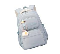 Book Bag with Organized Compartments, Polyester Backpack Featuring Padded Straps, Side Pockets and Top Carry Handle Rucksack Academic Supply Sorter Classroom Tuition Study Outing Satchel Breathable