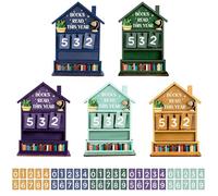 Book Bed Counter - Tracing Manual Reading in Rustic Decorative Wood | Bookcase and Reading Sign | Display for Shelf Desk Table Office Study Home