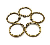 Book Binder Rings， 10 Pcs 15-75mm Bronze Metal Loose Leaf Book Binder Hinged Rings(32mm)