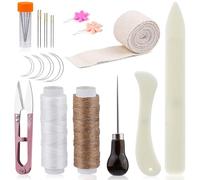 Book Binding Kits 24 Pcs Bookbinding Kit Supplies with Bone Folders Tool Binding Ribbon Waxed Thread Book for Beginners