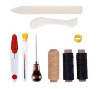 Book Binding Kits Bookbinding Kit Starter Tools Set Bone Folder Paper Creaser Waxed Thread Awl Large-Eye Needles for DIY Book Binding(Type6)