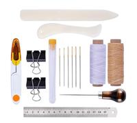 Book Binding Kits Bookbinding Kit Starter Tools Set Bone Folder Paper Creaser Waxed Thread Awl Large-Eye Needles for DIY Book Binding(Type7)