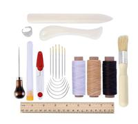Book Binding Kits Bookbinding Kit Starter Tools Set Bone Folder Paper Creaser Waxed Thread Awl Large-Eye Needles for DIY Book Binding(Type9)
