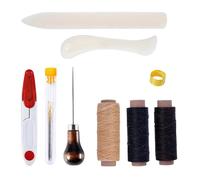 Book Binding Kits Bookbinding Kit Starter Tools Set Large-Eye Needles Bone Folder Paper Creaser Waxed Thread Awl for DIY Book Binding(ZF-HG-0033)
