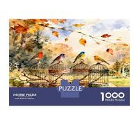 Book Bird Autumn 1000pc Puzzle for Adults Literary Nature Serenity Jigsaw Puzzle Extra-Thick Cardboard Stress Relief Travel Adults Kids 12+ Brain Training Puzzle 38x26cm/1000pcs