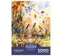 Book Bird Autumn 1000pc Puzzle for Adults Literary Nature Serenity Jigsaw Puzzle Extra-Thick Cardboard Stress Relief Travel Adults Kids 12+ Brain Training Puzzle 70x50cm/1000pcs