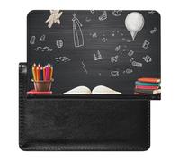 Book Blackboard Passport Cover Protector Rfid Blocking Passport Holder Id Card Holder Secure Travel Wallet Organizer for Passport Tickets Credit Cards, style, One Size