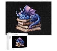 Book Blue Purple Dragon Jigsaw Puzzles for Adult Family Activities Games Home Decor Puzzle 500 PCS