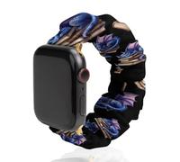 Book Blue Purple Dragon Scrunchie Watch Bands Soft Elastic Replacement Wristband Compatible with Apple Watch 38mm/40mm