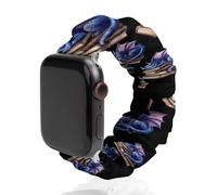 Book Blue Purple Dragon Scrunchie Watch Bands Soft Elastic Replacement Wristband Compatible with Apple Watch 38mm/40mm