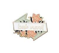 Book Brooch Pins Creative Enamel Cartoon Reading Books Literature Coffee Flowers Metal Badges Backpacks Clothing Jackets Lapel Pin Brooches for Women Teachers Students Bookworm Lovers Jewelry, M