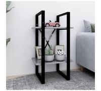 Book Cabinet 2-Tier 40 x 30 x 70 cm Concrete Grey Engineered Wood Metal