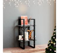 Book Cabinet 2-Tier Grey Engineered Wood & Metal 40x30x70 cm Slim Storage Shelf