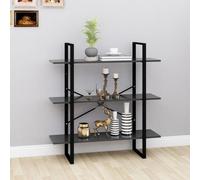 Book cabinet 3-shelf Grey Sonoma 100x30x105 cm Engineered wood & Metal Modern.