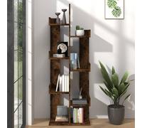 Book Cabinet 48x25.5x140 cm Smoked Oak Engineered Wood Berkfield Home Brown One Size