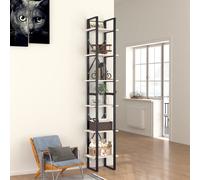 vidaXL 6-Tier Book Cabinet White Engineered Wood Home Storage Rack Bookcase