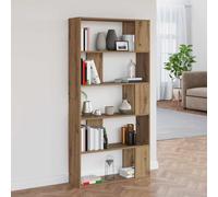 Book Cabinet 80x24x159cm Old Wood Engineered Wood 7 Shelves Freestanding Modern