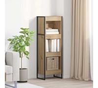 Book Cabinet Artisan Oak 40x30x121cm Engineered Wood Industrial Steel Legs Shelf