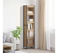 Book Cabinet Artisan Oak 40x30x189.5cm Engineered Wood Industrial 3-Shelf Tall.