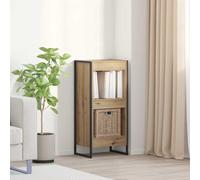 Book Cabinet Artisan Oak 40x30x86.5cm Engineered Wood 3-Shelf Industrial Stylish