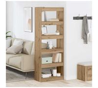 Book Cabinet Artisan Oak 60x30x166cm Engineered Wood 5 Shelves Tall Unit Storage