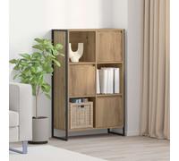 Book Cabinet Artisan Oak 68x30x108.5cm Engineered Wood Industrial 3-Door Storage