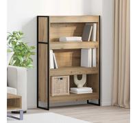 Book Cabinet Artisan Oak 80x30x121cm Engineered Wood Industrial Storage Shelving