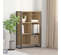 Book Cabinet Artisan Oak Engineered Wood 99.5x30x108.5 cm Industrial 6-Shelf Oak