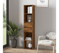 Vidaxl Book Cabinet Smoked Oak 36X30X171 Cm Engineered Wood