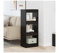 Book Cabinet Black Oak 40x30x103cm Engineered Wood 3-Shelf Slim Rustic for Home.