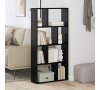 Book Cabinet Black Oak 60x20x102.5cm Engineered Wood 8-Shelf Modern Slim Display