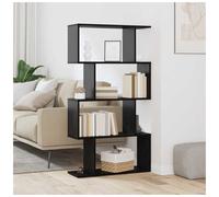 Book Cabinet Black Oak 70x24x129cm Engineered Wood 4 Shelves Freestanding Modern