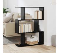 Book Cabinet Black Oak 70x24x97 cm Engineered Wood 3 Shelves Modern Slim UnitXL