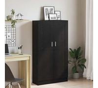 Book Cabinet Black Oak 82.5x30.5x150 cm Engineered Wood 2-Door 3-Shelf Storage